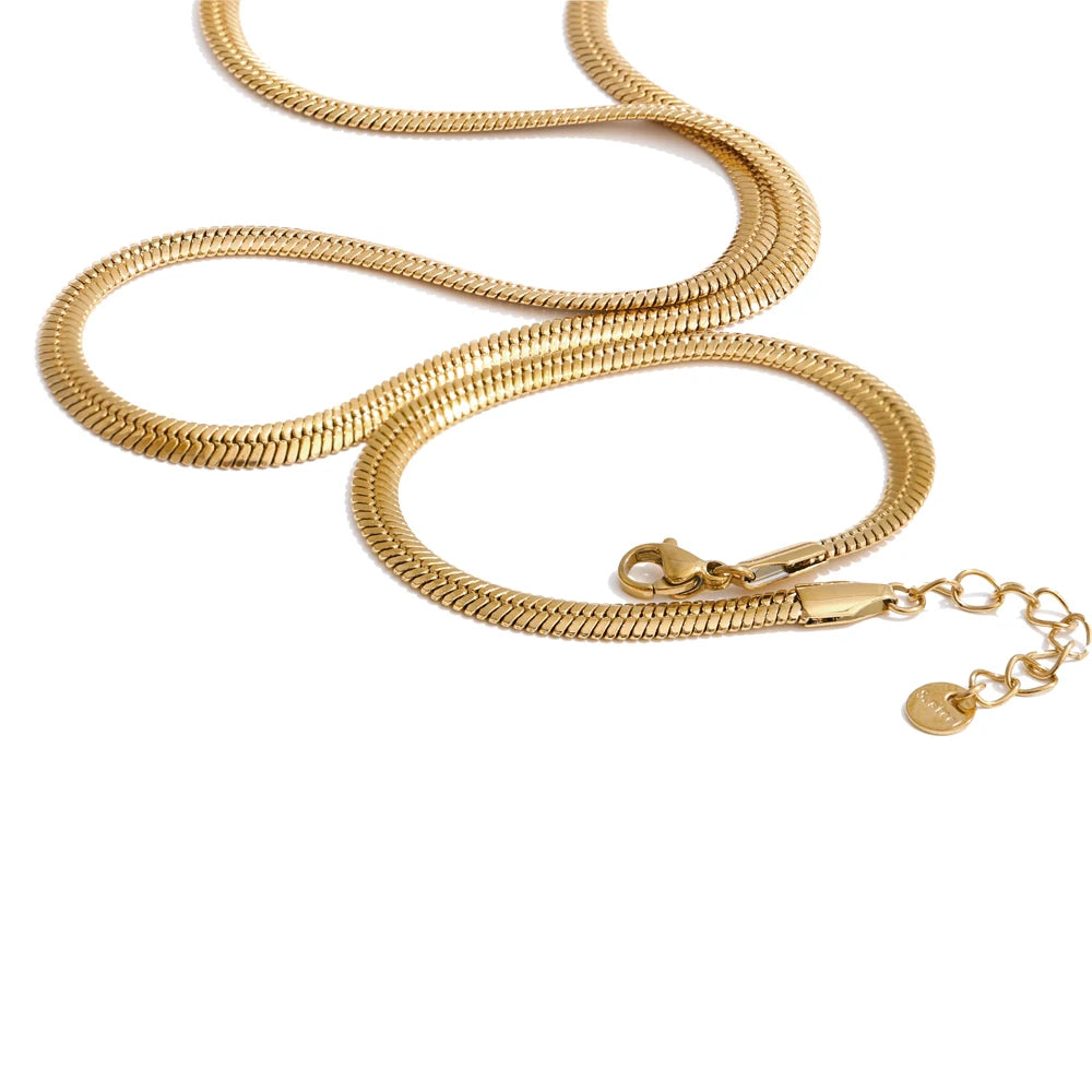 Set Gioielli Catena Serpente Acciaio Inossidabile Oro 18K Impermeabile